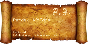 Perdek Hódos névjegykártya